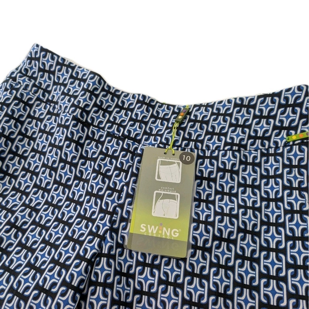 Swing Control Women's Golf Pants Blue And White Print Size 10 New With Tags NWT